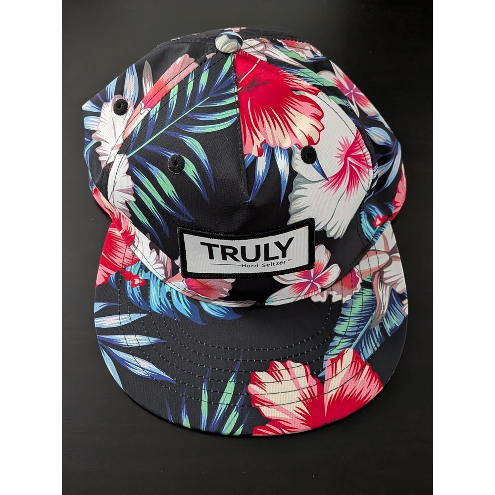 Truly Hard Seltzer Floral‎ Print Logo SnapBack Hat OSFM Cap